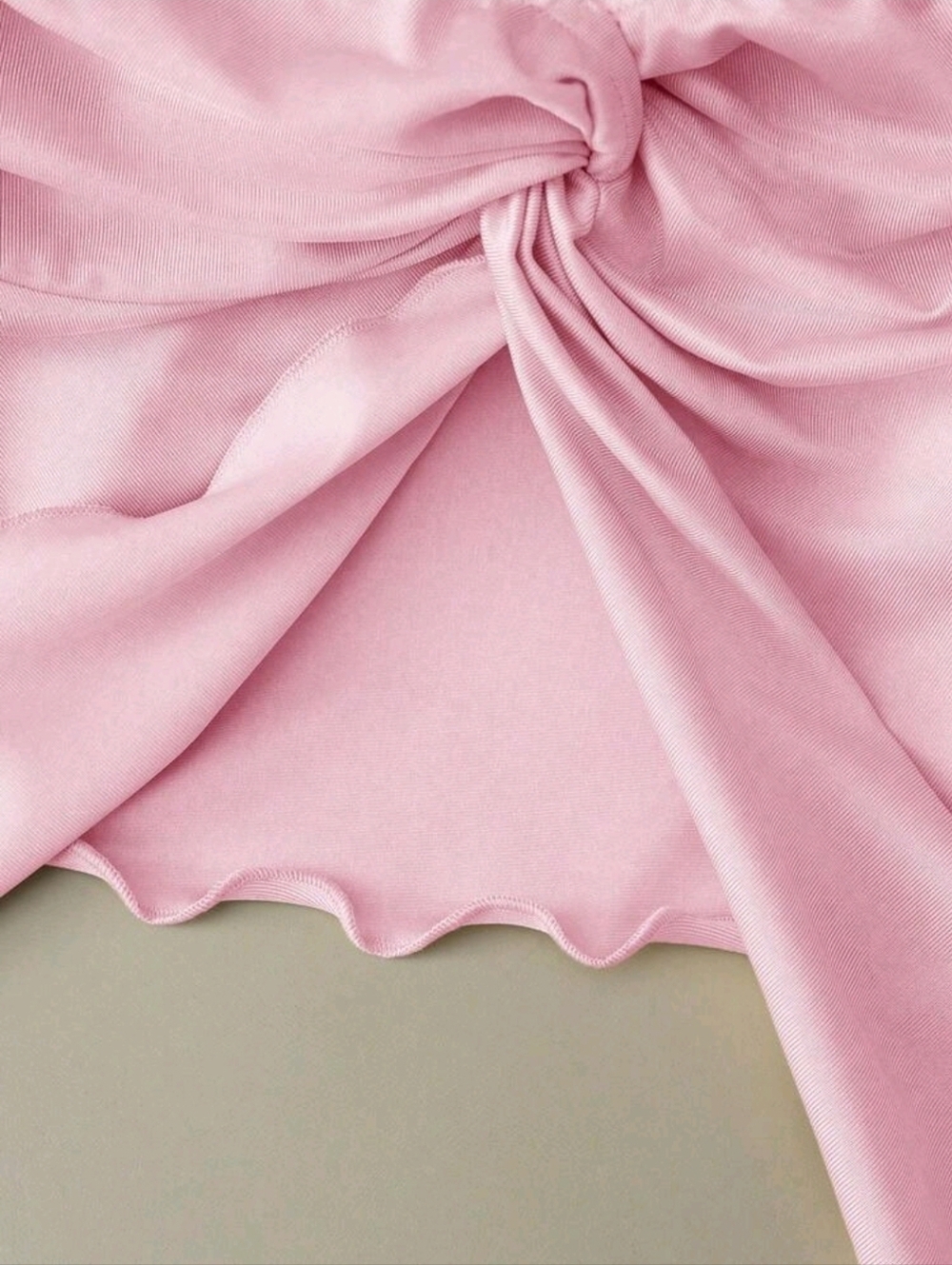 GlowEve Strapless Knotted Satin Blouse - Picture 4 of 7